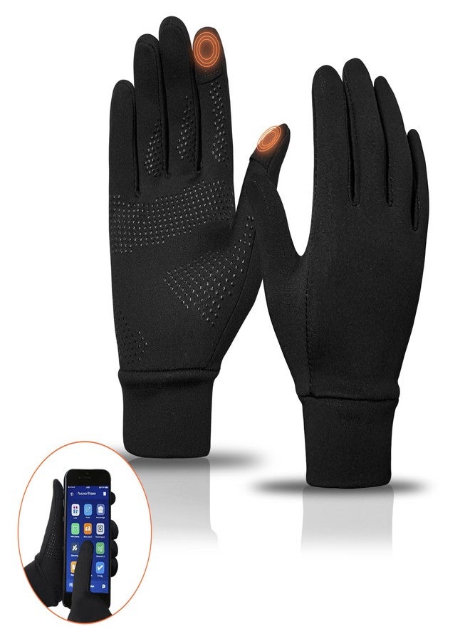 Rioomui Winter Running Gloves for Cold Weather, Liner Thermal Gloves Lightweight Touch Screen Thin Gloves Extra Grip and Durable Construction for Cycling, Biking, Hiking, Driving-XL - Image 2